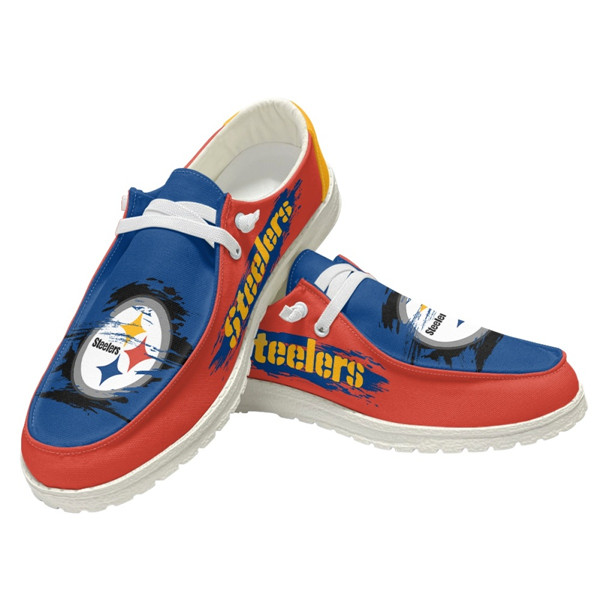 Women's Pittsburgh Steelers Loafers Lace Up Shoes 002 (Pls check description for details)